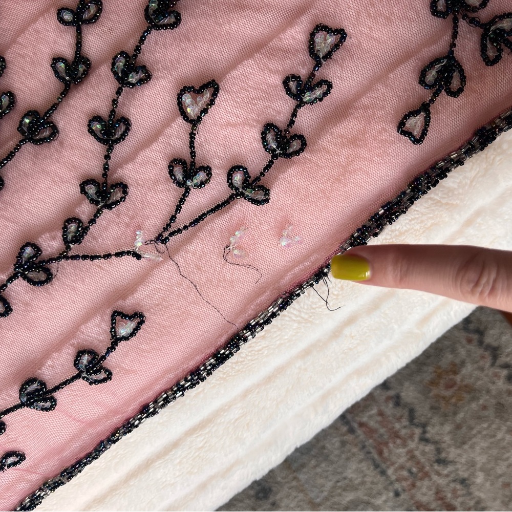 Vintage Pink Beaded Halter Top - Picture 4 of 5